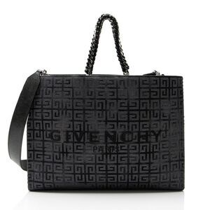 Givenchy 4G Embroidered Canvas Chain Medium G-Tote